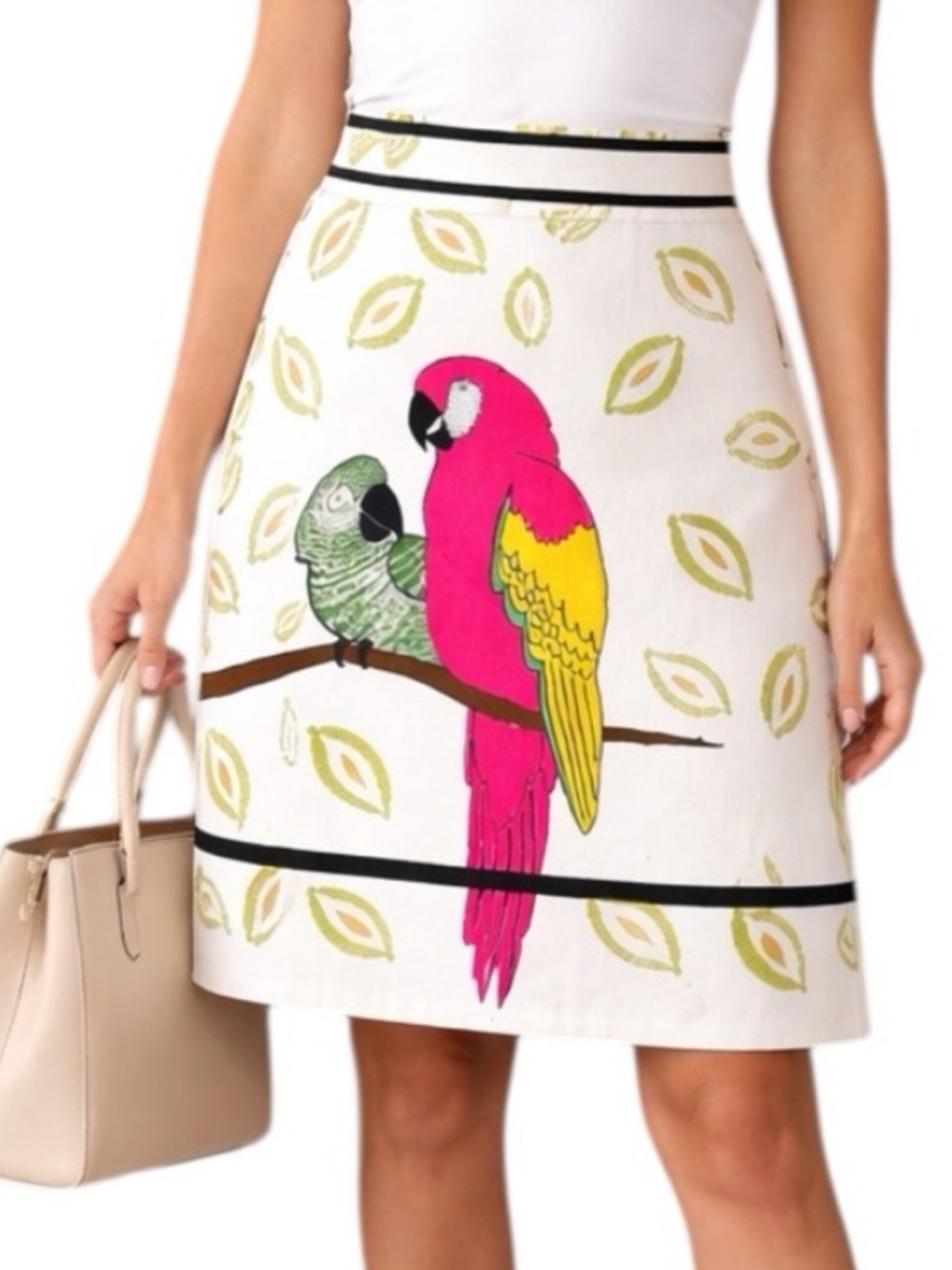 Anthropologie Edme & Esyllte Parrot Skirt 6 - 30” Waist A-Line Novelty
C